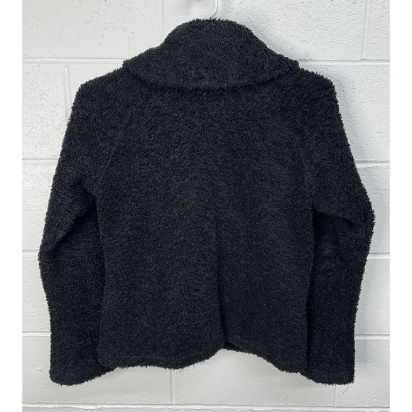 Patagonia Curly-Q Cardigan Black Full Zip Synchilla Jacket / Women's Large - Picture 2 of 4